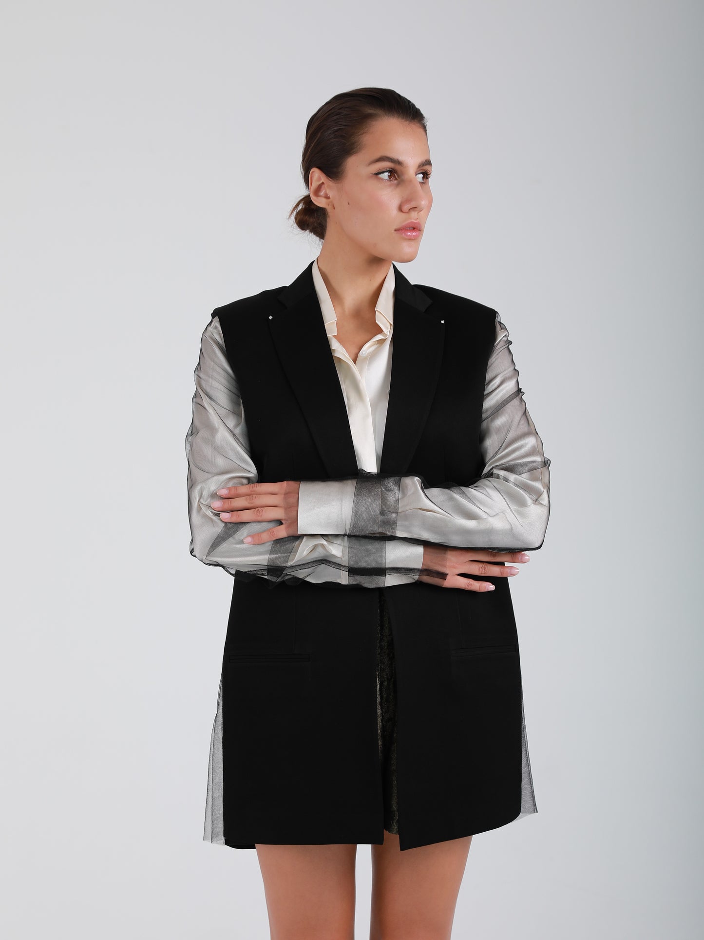 Rola Crepe Couture Blazer - Crystal Embellished