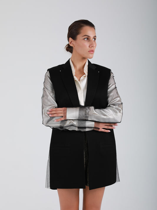 Rola Crepe Couture Blazer - Crystal Embellished