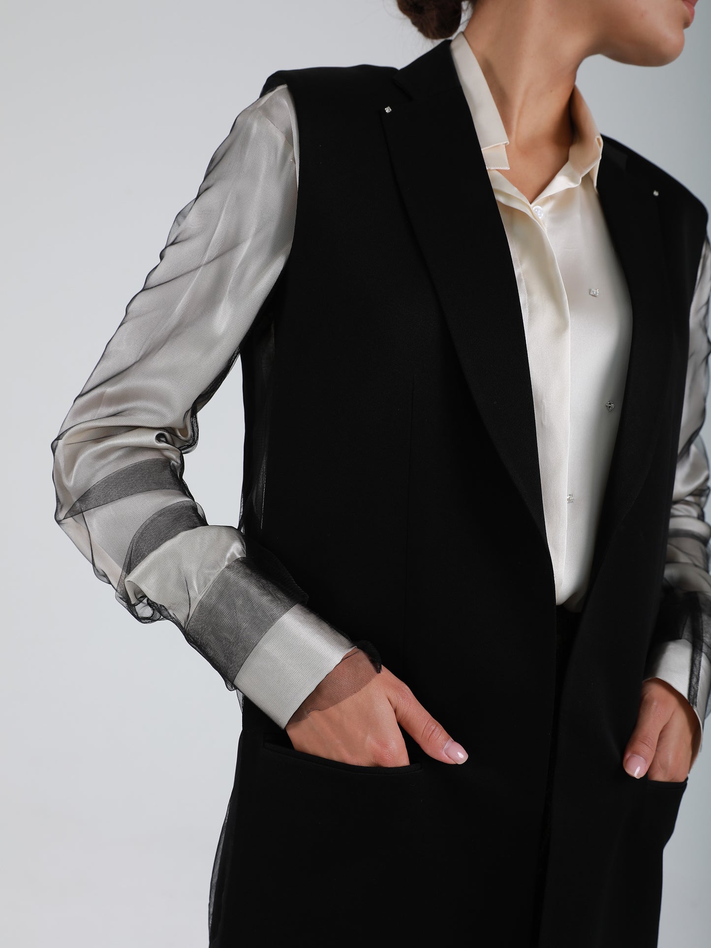 Rola Crepe Couture Blazer - Crystal Embellished