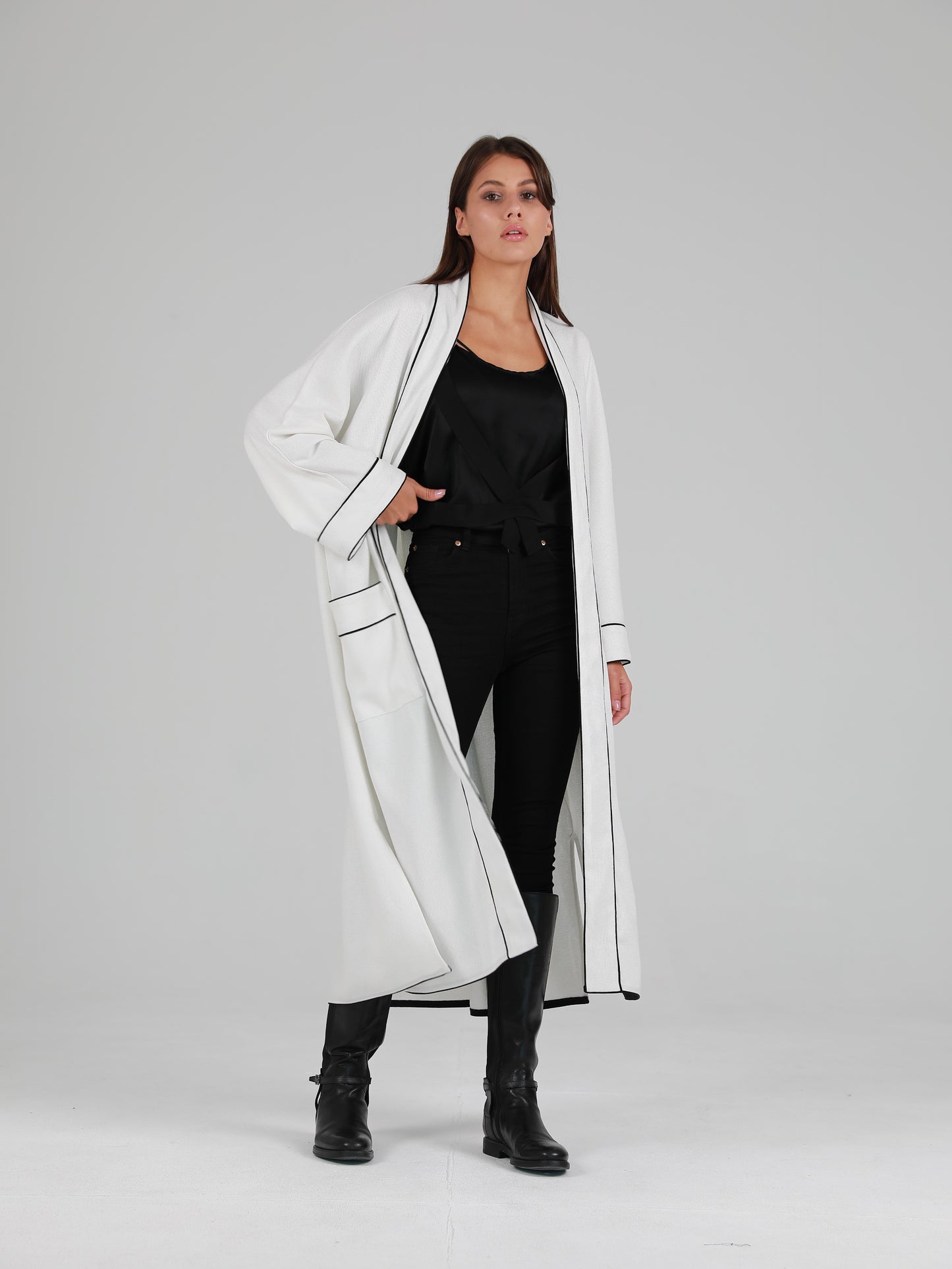 Robe Style Cover-Up - White