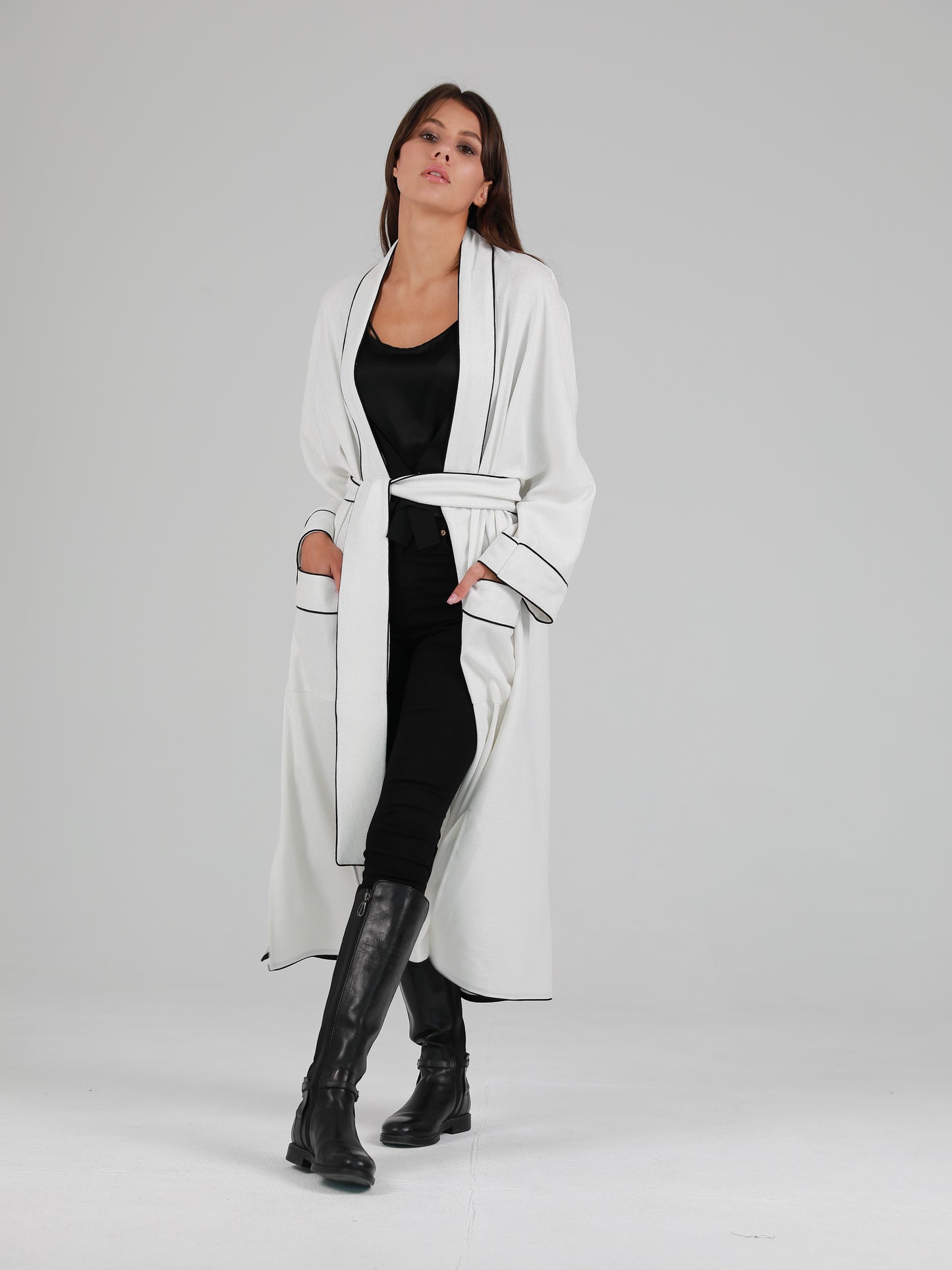 Robe Style Cover-Up - White