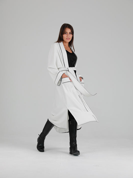 Robe Style Cover-Up - White