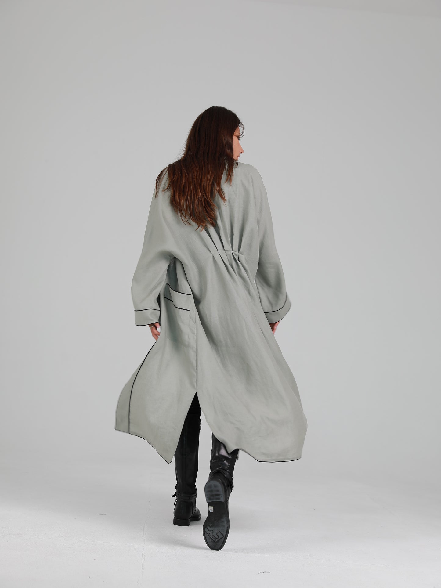 Robe Style Cover-Up - Grey